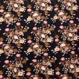 Stretch Polyester Crepe - Black Floral - Blossoms of the Heart Print - Mood Exclusive Kenko Collection