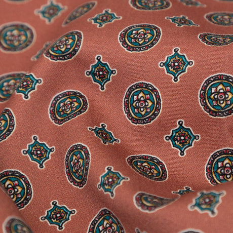 Stretch Cotton Sateen - Rose Taupe Medallions - Peaceful Ease Print - Mood Exclusive Kenko Collection