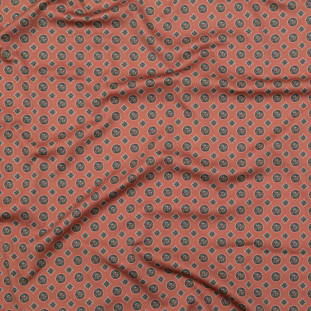 Stretch Cotton Sateen - Rose Taupe Medallions - Peaceful Ease Print - Mood Exclusive Kenko Collection