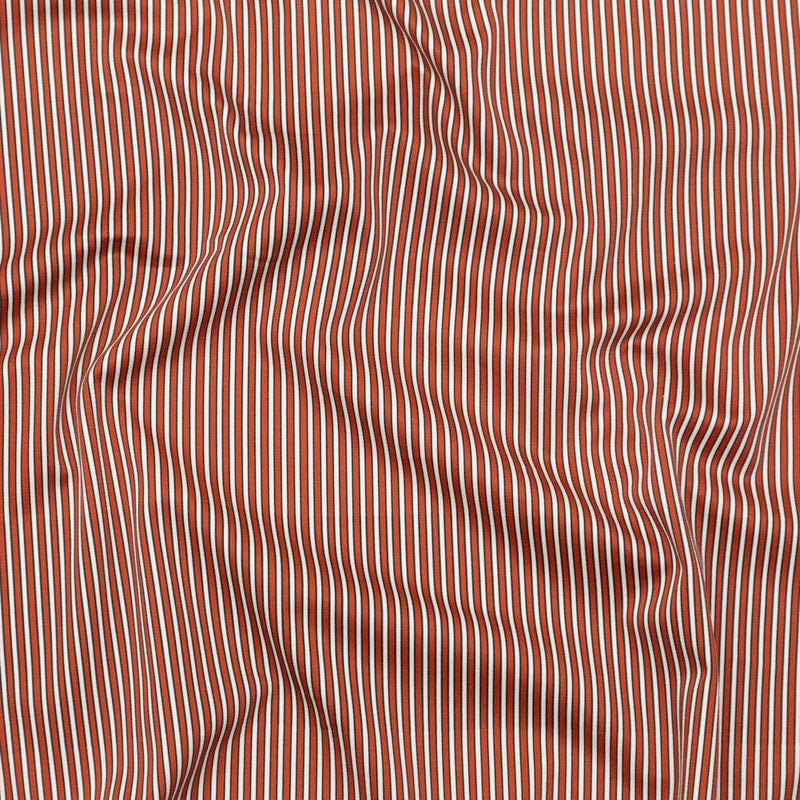 Stretch Cotton Sateen - Red and White Stripes - Evening Draws In Print - Mood Exclusive Kenko Collection