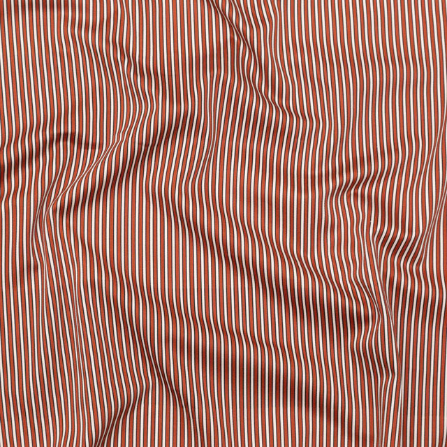 Stretch Cotton Sateen - Red and White Stripes - Evening Draws In Print - Mood Exclusive Kenko Collection