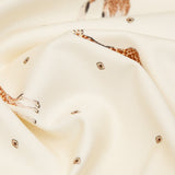 Stretch Cotton Sateen - White Giraffes and Diamonds - Span of Life Print - Mood Exclusive Kenko Collection