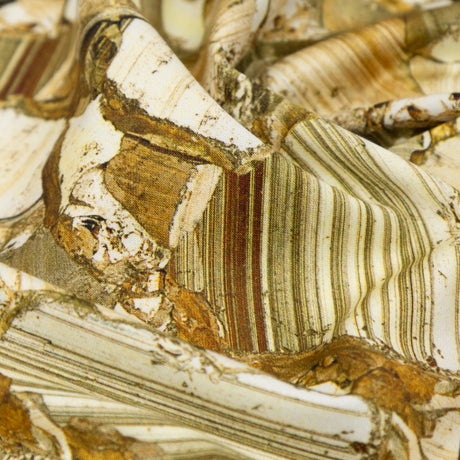 Stretch Cotton Sateen - Gold Rock Fragments - Conversation in Fragments Print - Mood Exclusive Kenko Collection