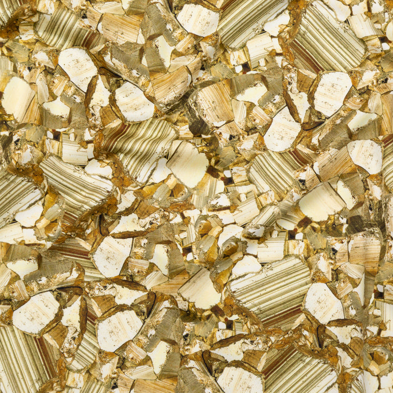 Stretch Cotton Sateen - Gold Rock Fragments - Conversation in Fragments Print - Mood Exclusive Kenko Collection