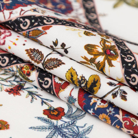 Stretch Cotton Sateen - Floral Patchwork - Ardent Love Print - Mood Exclusive Kenko Collection