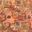 Stretch Cotton Sateen - Orange Patchwork - Gemlike Assemblage Print - Mood Exclusive Kenko Collection
