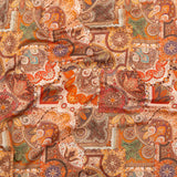 Stretch Cotton Sateen - Orange Patchwork - Gemlike Assemblage Print - Mood Exclusive Kenko Collection
