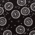 Stretch Polyester Crepe - Black and White Celestial Eyes - Night Side of Nature Print - Mood Exclusive Crow Collection