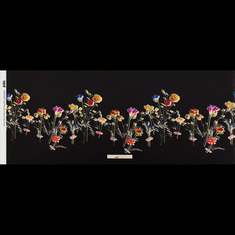 Stretch Polyester Crepe Panel - Black and Rainbow Floral - The Power of Will Print - Mood Exclusive Crow Collection