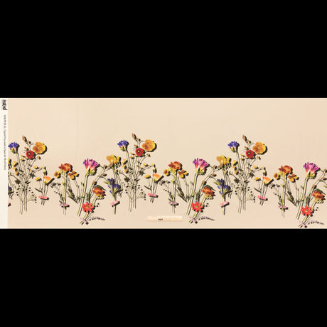 Stretch Polyester Crepe Panel - Cream and Rainbow Floral - The Power of Will Print - Mood Exclusive Crow Collection