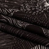 Stretch Polyester Crepe - Black Feathers - Miscellaneous Phenomena Print - Mood Exclusive Crow Collection