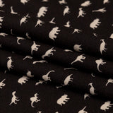 Stretch Polyester Crepe - Black and White Dinosaurs - Allegorical Dreams and Presentiments Print - Mood Exclusive Crow Collection