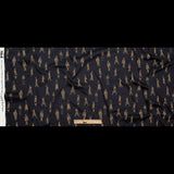 Stretch Cotton Sateen - Black and Beige People - Double Dreaming and Trance Print - Mood Exclusive Crow Collection