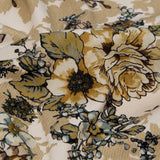 Stretch Cotton Sateen - Beige Flowers and Shadows - Spectral Lights Print - Mood Exclusive Crow Collection