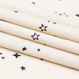 Stretch Cotton Sateen - White Stars and Moons - Garde Chasse Print - Mood Exclusive Crow Collection