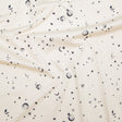 Stretch Cotton Sateen - White Stars and Moons - Garde Chasse Print - Mood Exclusive Crow Collection