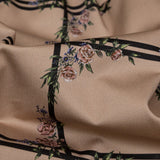 Stretch Cotton Sateen - Fawn Floral Windowpanes - The Prediction Print - Mood Exclusive Crow Collection