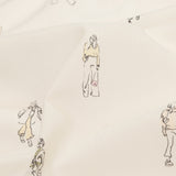 Cotton Voile - White Little Figures - Waking and Sleeping Print - Mood Exclusive Crow Collection