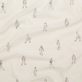 Cotton Voile - White Little Figures - Waking and Sleeping Print - Mood Exclusive Crow Collection