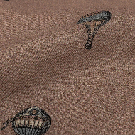 Cotton Voile - Taupe Hot Air Balloons - The Appointment Kept Print - Mood Exclusive Crow Collection
