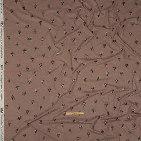Cotton Voile - Taupe Hot Air Balloons - The Appointment Kept Print - Mood Exclusive Crow Collection