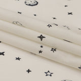 Cotton Voile - White Stars and Moons - Garde Chasse Print - Mood Exclusive Crow Collection