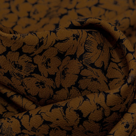 Stretch Polyester Crepe - Dijon Floral - Poppy Paradise Print - Mood Exclusive Serengeti Collection