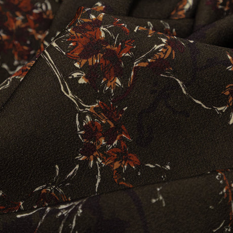 Stretch Polyester Crepe - Brown and Red Trees - Gloomy Garden Print - Mood Exclusive Serengeti Collection