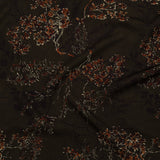 Stretch Polyester Crepe - Brown and Red Trees - Gloomy Garden Print - Mood Exclusive Serengeti Collection
