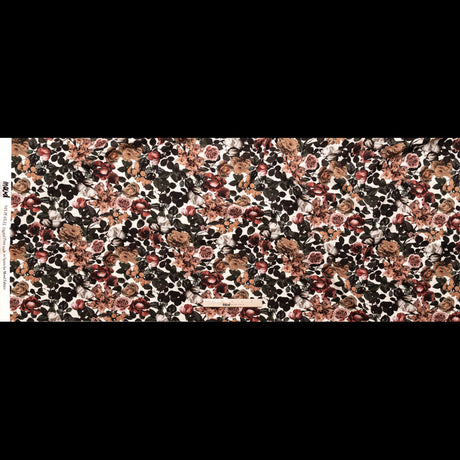Stretch Polyester Crepe - White and Green Floral - Ethereal Verdure Print - Mood Exclusive Serengeti Collection