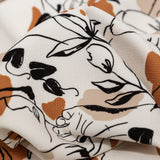 Stretch Polyester Crepe - White Figure Lines - Contoured Personage Print - Mood Exclusive Serengeti Collection