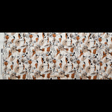 Stretch Polyester Crepe - White Figure Lines - Contoured Personage Print - Mood Exclusive Serengeti Collection