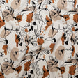 Stretch Polyester Crepe - White Figure Lines - Contoured Personage Print - Mood Exclusive Serengeti Collection