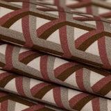 Stretch Cotton Sateen - Maroon Geometric - Isometric Entanglement Print - Mood Exclusive Serengeti Collection