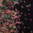 Stretch Cotton Sateen - Navy Floral Border - Blooming Upwards Print - Mood Exclusive Serengeti Collection