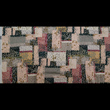 Stretch Cotton Sateen - Pink and Black Spotted Patchwork - Dissonant Disposition Print - Mood Exclusive Serengeti Collection