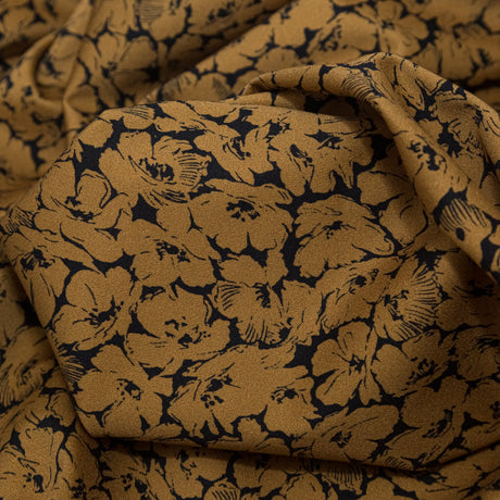 Stretch Cotton Sateen - Dijon Floral - Poppy Paradise Print - Mood Exclusive Serengeti Collection