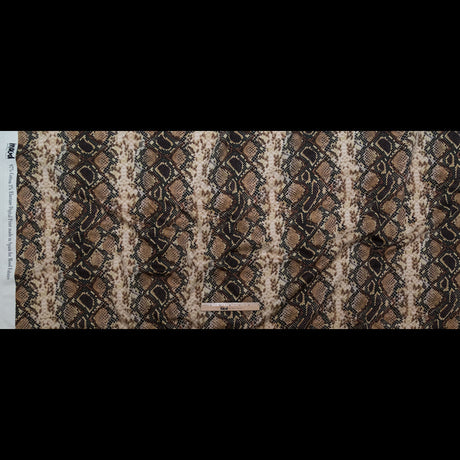 Stretch Cotton Sateen - Black and Beige Snakeskin - Slithering Sophistication Print - Mood Exclusive Serengeti Collection