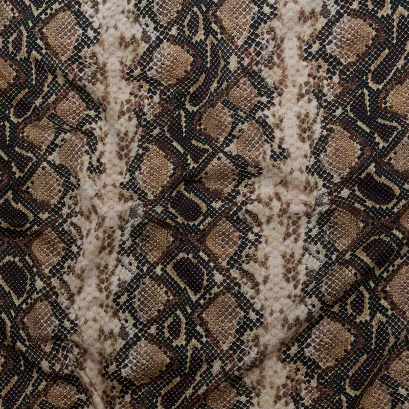 Stretch Cotton Sateen - Black and Beige Snakeskin - Slithering Sophistication Print - Mood Exclusive Serengeti Collection