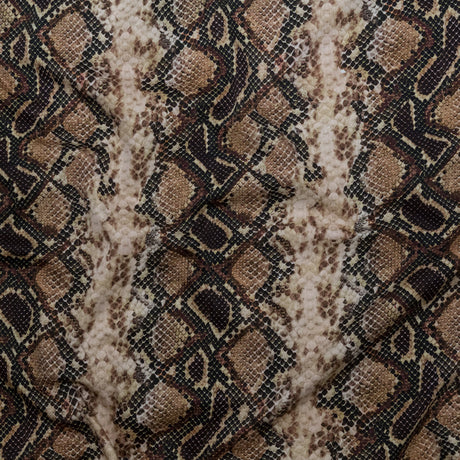 Stretch Cotton Sateen - Black and Beige Snakeskin - Slithering Sophistication Print - Mood Exclusive Serengeti Collection