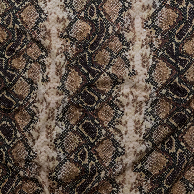 Stretch Cotton Sateen - Black and Beige Snakeskin - Slithering Sophistication Print - Mood Exclusive Serengeti Collection