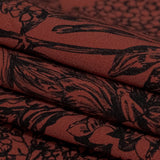 Stretch Cotton Sateen - Brown and Black Floral - Ephemeral Flora Print - Mood Exclusive Serengeti Collection