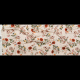 Stretch Cotton Sateen - Cream and Red Floral - Passive Petals Print - Mood Exclusive Serengeti Collection