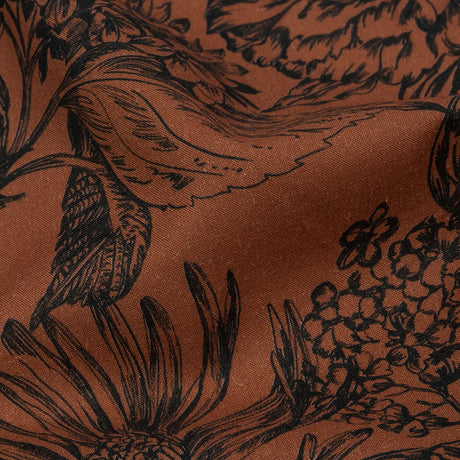 Cotton Voile - Brown and Black Floral - Ephemeral Flora Print - Mood Exclusive Serengeti Collection