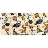 Rayon Challis - Cream and Multicolored Doodles - Sundry Symbols Print - Mood Exclusive Tumunyana Collection
