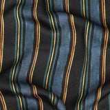 Rayon Challis - Navy and Blue Stripes - Linear Transcendence Print - Mood Exclusive Tumunyana Collection