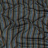 Rayon Challis - Navy and Blue Stripes - Linear Transcendence Print - Mood Exclusive Tumunyana Collection
