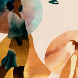 Rayon Challis - Multi Watercolor Figures and Shapes - Wayfaring Woman Print - Mood Exclusive Tumunyana Collection