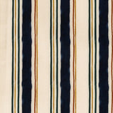 Stretch Cotton Sateen - Natural and Navy Stripes - Linear Transcendence Print - Mood Exclusive Tumunyana Collection