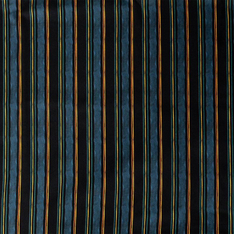 Stretch Cotton Sateen - Navy and Blue Stripes - Linear Transcendence Print - Mood Exclusive Tumunyana Collection